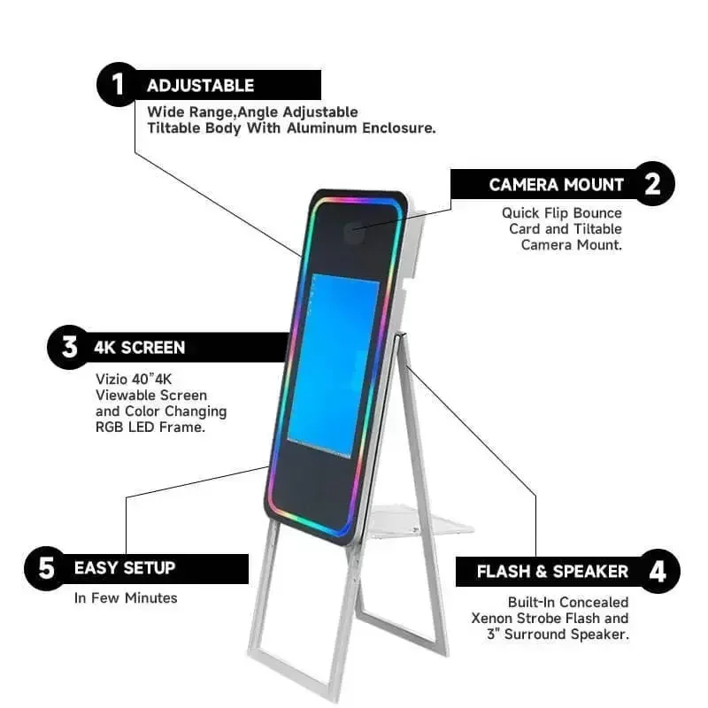 My Photo Booth Picture Mirror Booth Photo Booth Magic Mirror with Camera and Printer