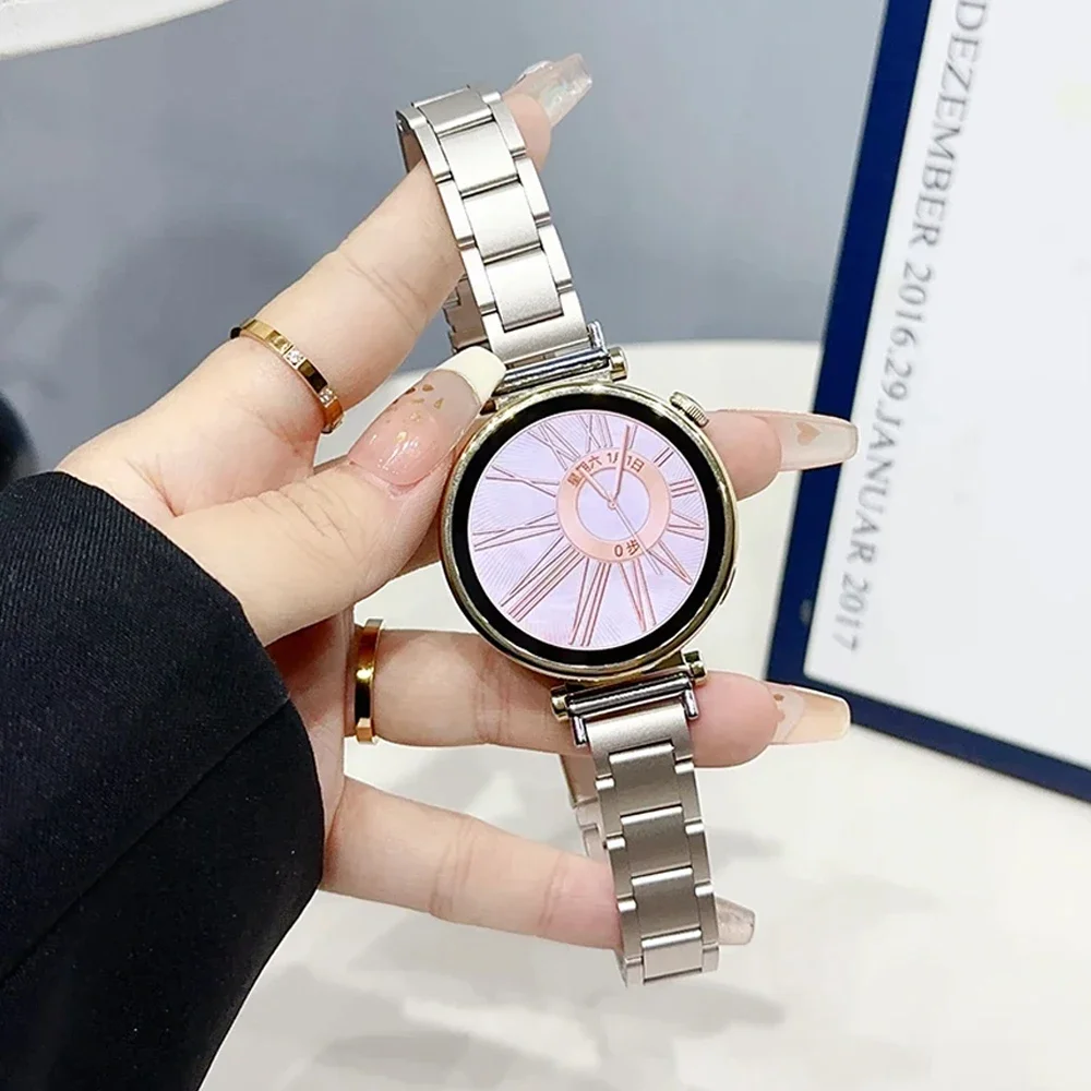 18mm 20 22mm Slim Bracelet for Huawei Watch GT4 41mm Women Strap Stainless Steel Band for Samsung Galaxy 4 6 5pro 40 44mm Correa