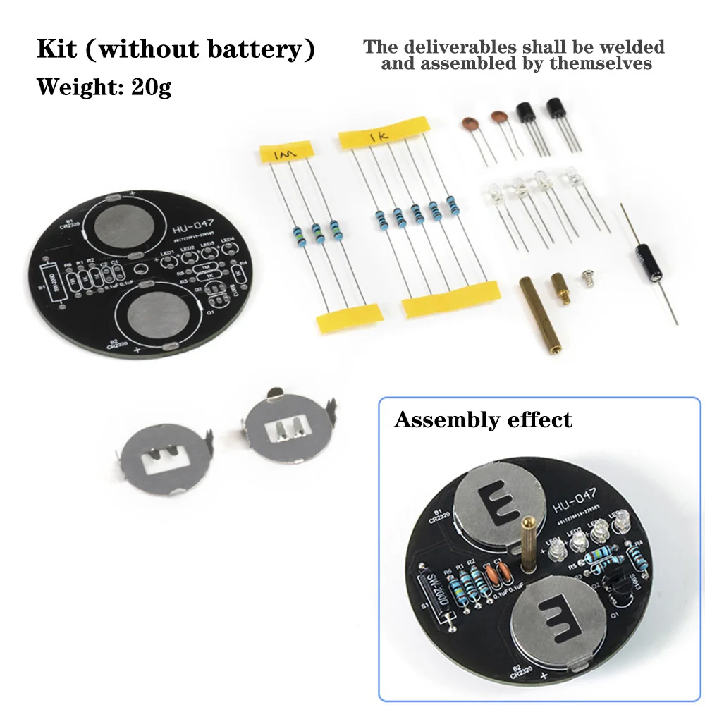 desktop LED rotary gyroscope production electronic DIY kit, flashing light circuit board welding practice kit components