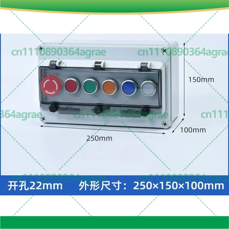 For 6 Hole Outdoor Waterproof Push Button Control Box Emergency Stop Start Stop Self Reset Junction Box Tool Parts