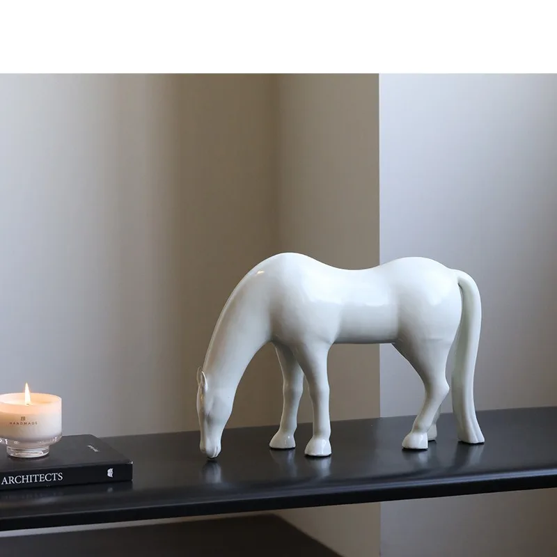 Creative Art Ceramic Horse Ornament Entrance Living Room Desktop TV Cabinet Decoration