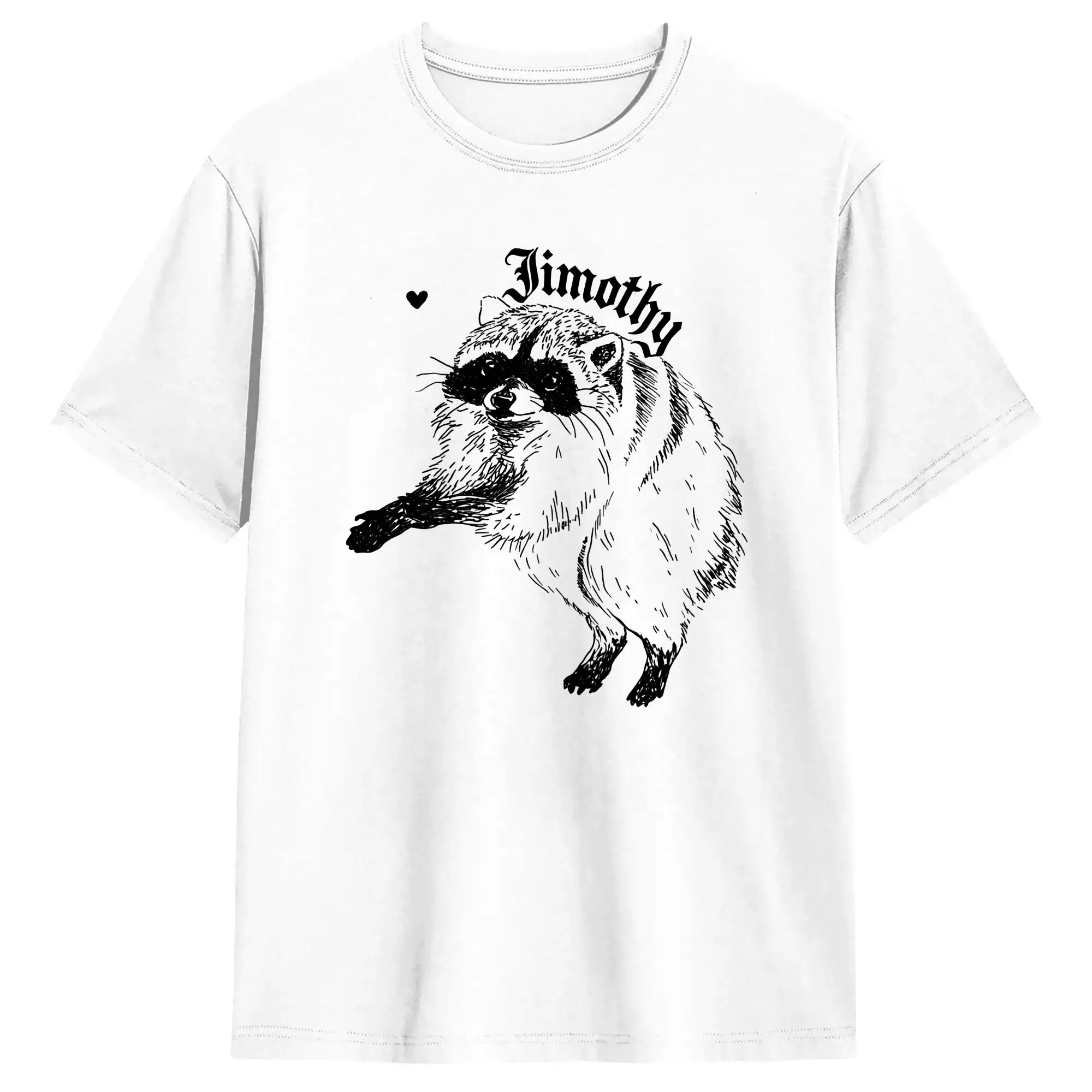 Jimothy Raccoon Viral Famous Seattle Raccoon T-Shirt Summer Pure Cotton T Shirts For Men Loose Tshirt Short Sleeves Tees