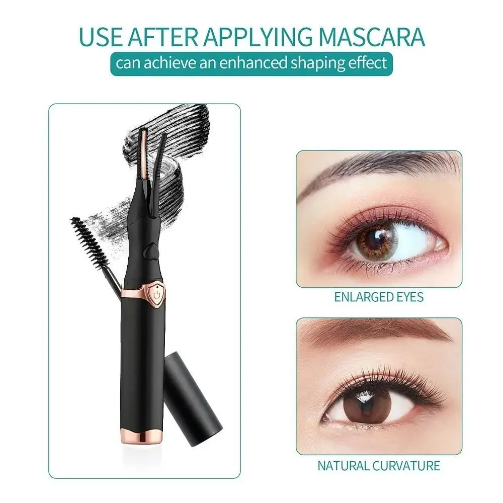 

Wide Angle Electric Eyelash Curler Bezel-free Fast Heating Heated Eyelash Curling Device USB Charging Lasting Curling