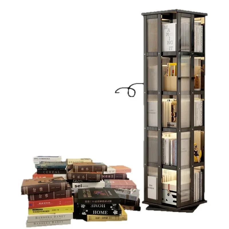 360 Rotating Acrylic Display Case for Blind Box Lego Figures Dustproof Corner Storage Cabinet Bookshelf Organizer