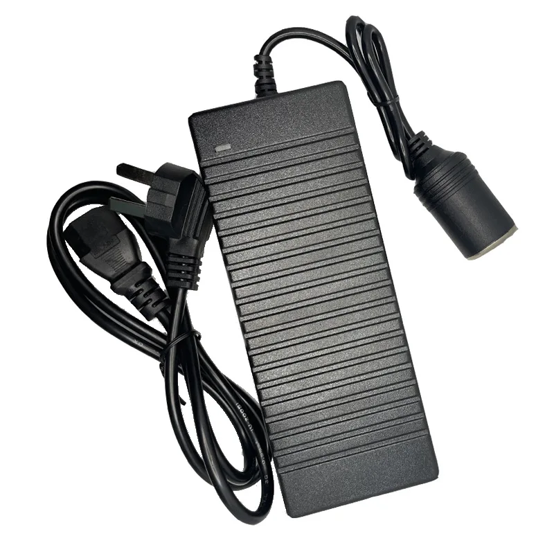 Soquete do isqueiro do cigarro do carro, Household Power Converter, Aspirador de pó, Adaptador Frigorífico, 220V a 12V, 10A