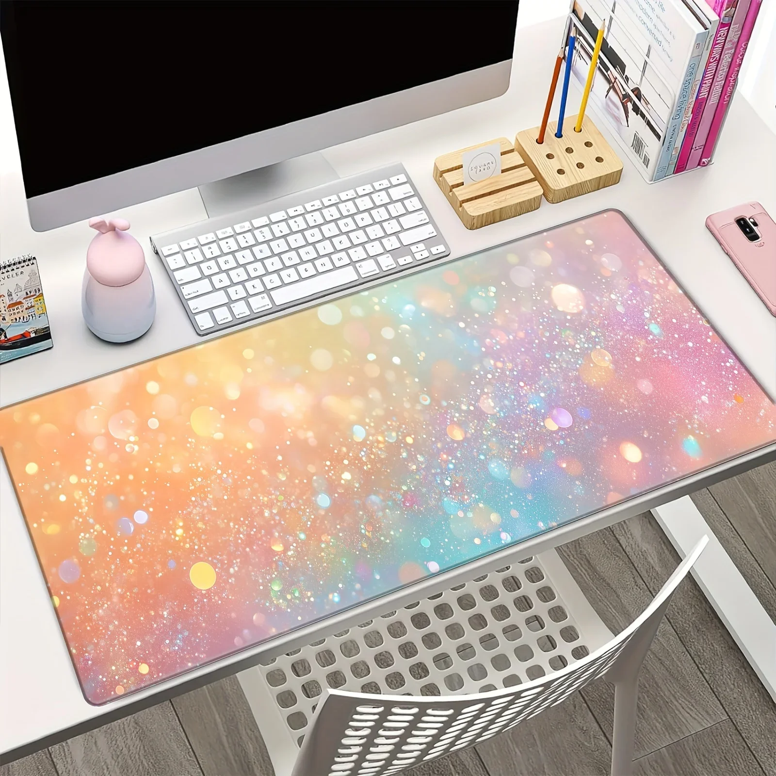 Pink Glitter Large Gaming Mouse Pad Blue Jellyfish XL Home New HD Mousepad XXL Non-Slip Office Keyboard Carpet Laptop Mice Pads