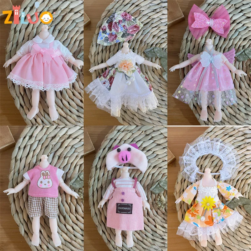 BJD Doll Clothes for 1/8 Doll Dress Up Doll for Girls Fashion Suit Skirt Toys Doll Accessories Kids Toys Gift Doll Clothes 16cm