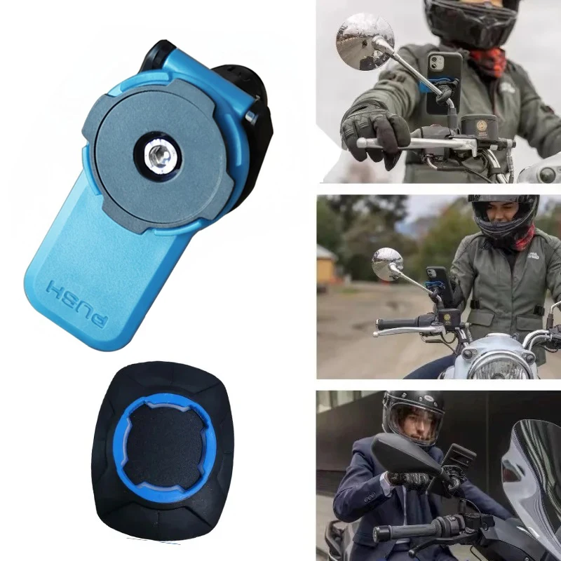 Soporte de teléfono para motocicleta a prueba de golpes con Clip de liberación rápida Quades soporte de bloqueo retrovisor para espejo de motocicleta para navegación en bicicleta