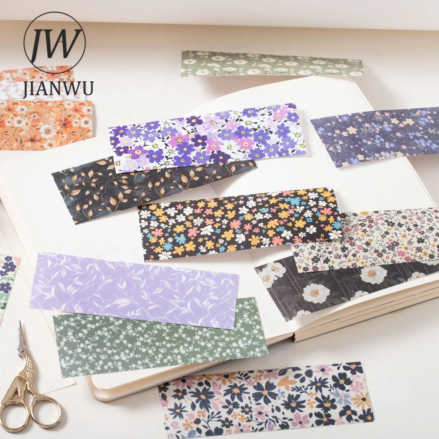 JIANWU Vintage Flower Bloom Landscape Material Collage Scrapbooking Sticker Book Creative DIY Journal Stationery - view 2