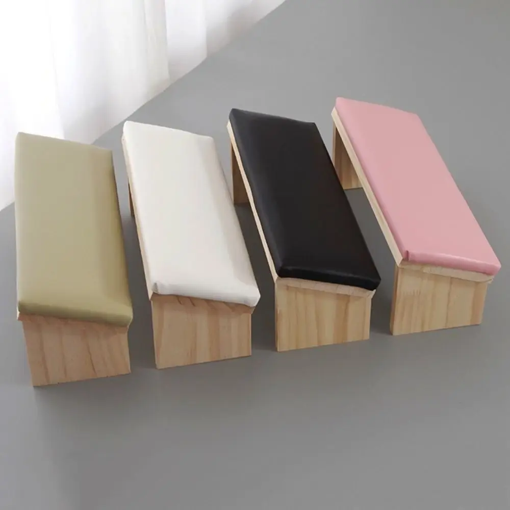 

Soft PU Nail Hand Pillow Holder Wooden Tilt Design Manicure Hand Rest Hand Cushion Arm Rest Incline Mat Nail Art Stand