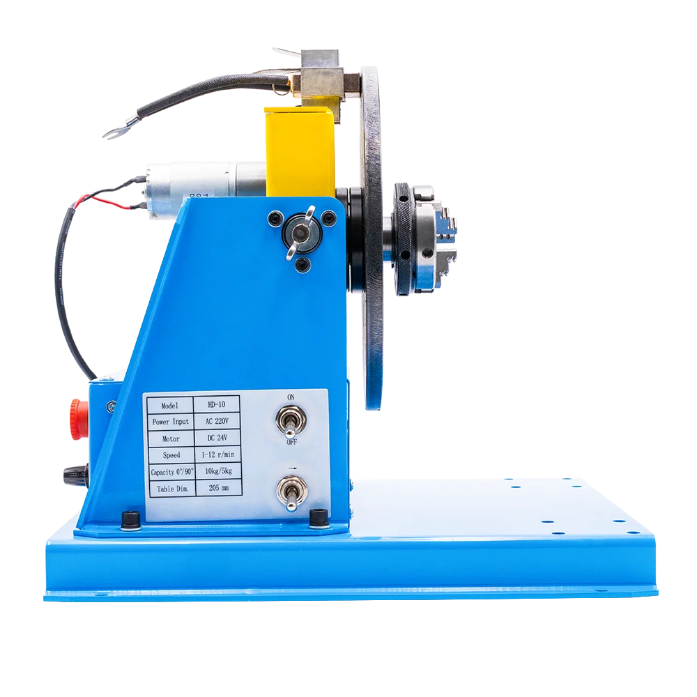 110/220V HD-10 Rotary Welding Positioner Turntable Welding Rotator Weld Positioning Equipment Welding Table with K01-65 Chuck