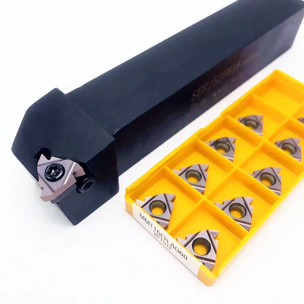 SER SER1010H11 SER1212H11 SER1616H11 SER1212H16 SER1616H16 SER2020K16 SER2525M16 Tornitura Filettatura Inserto + 10PCS MMT11ER 16ER AG60