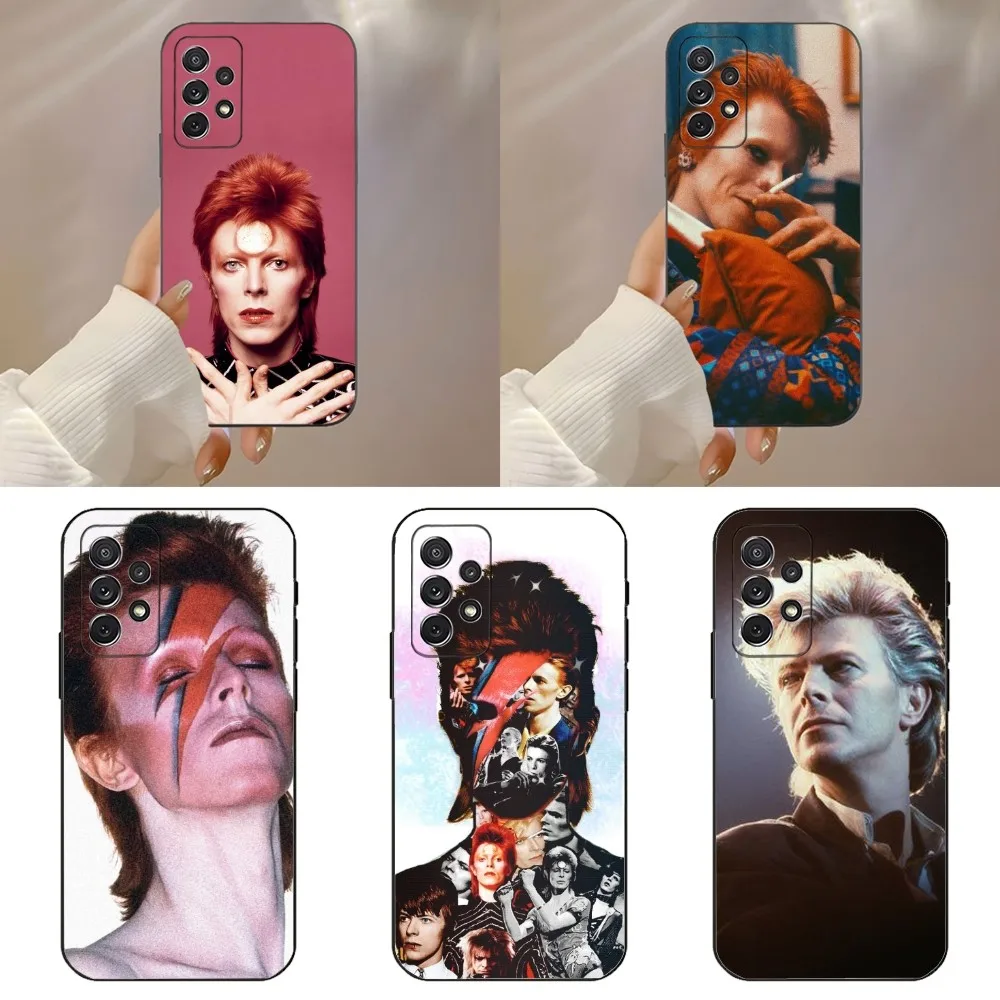 B-Bowie S-Singer Phone Case For Samsung Galaxy A91,A80,A73,A72 ,A71,A53A52,A32 ,A31A22,A21s,A20,Black Cover