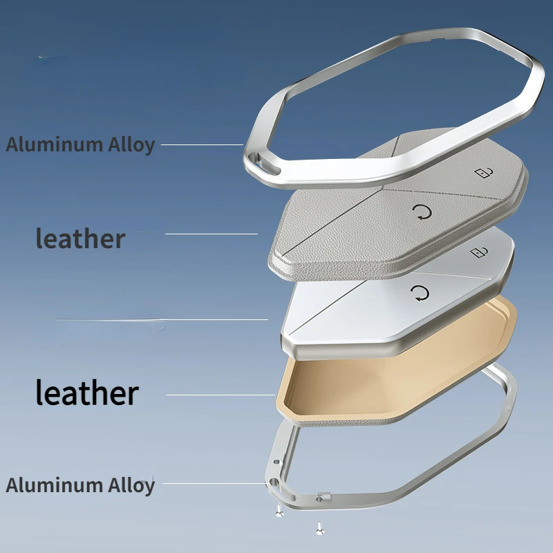 車のリモコンキーケース,アルミニウム合金,引っかき傷防止,耐摩耗性,bd Leopard 5 2023に適しています,シンプルなスタイル