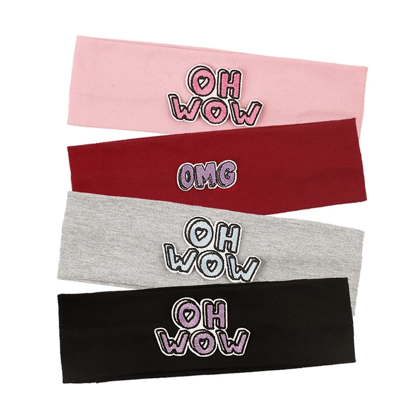 Geebro Newborn Child Baby OMG Letters Headband Cute Cotton Elastic Hair Band Headband For Girls Turbands Hair Accessories