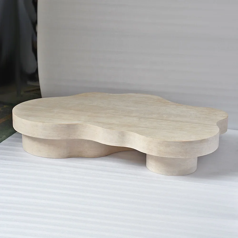 OEM ODM Modern Luxury Natural Marble Customized Size Decoration Cloud Table Travertine Coffee Table