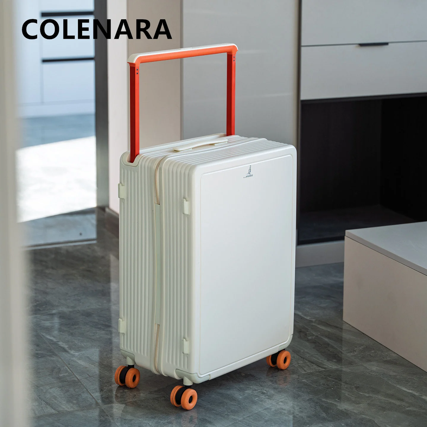 COLENARA Breiter Koffer mit universellen Rollen, 20 Zoll, für Damen und Herren, robuste Reisetasche mit Zahlenschloss