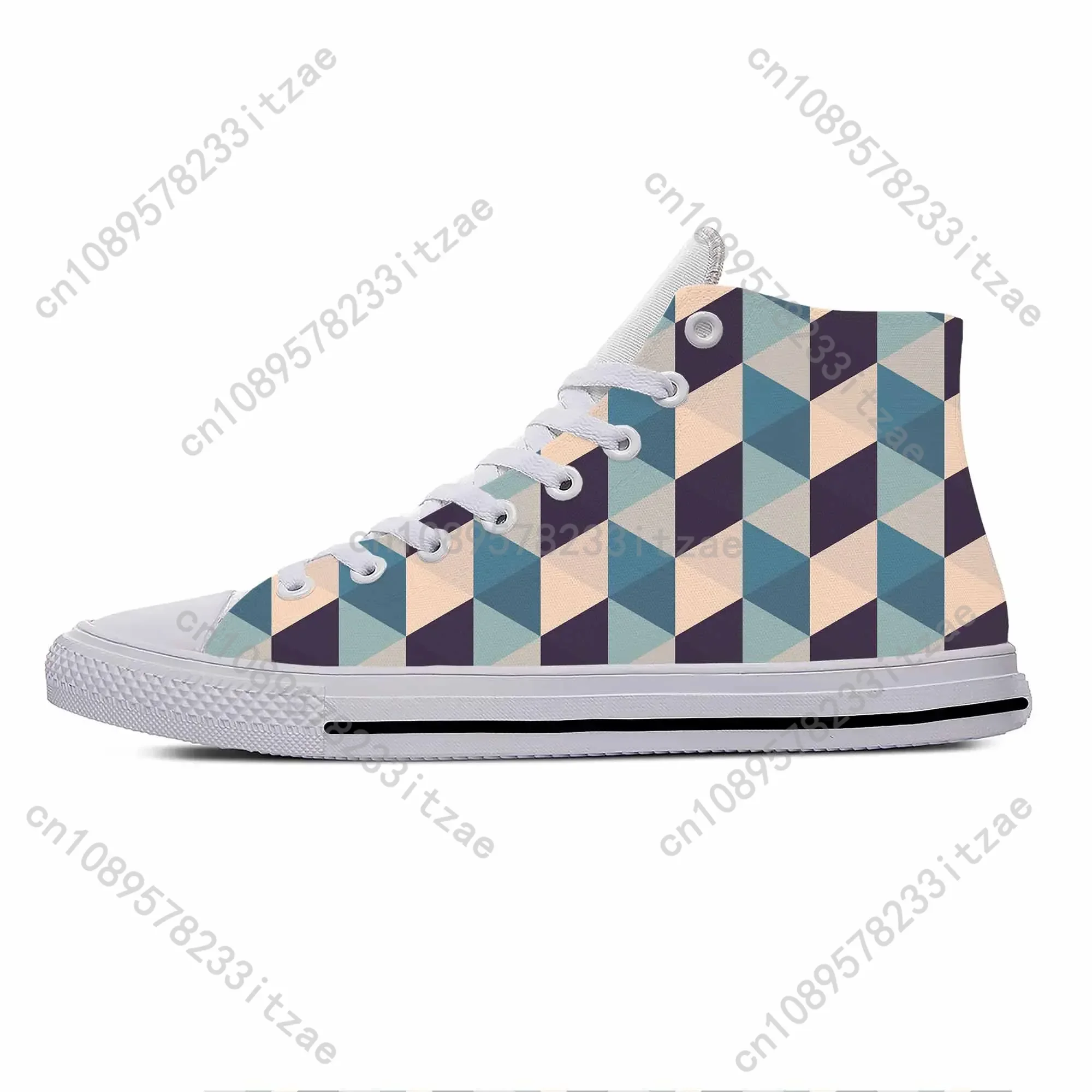 Summer Hot Geometric Abstract Triangle Aesthetic Latest Casual Shoes Men Women Fashion Sneakers High Top Classic Board Shoes