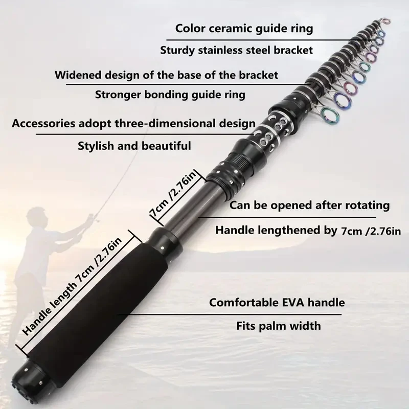 1.5M-3.0M Carbon Portable Travel Mini Length Telescopic Fish Rod Spinning Rod Carp Trout Bass Rod Sea Ocean Fishing Rods - view 3