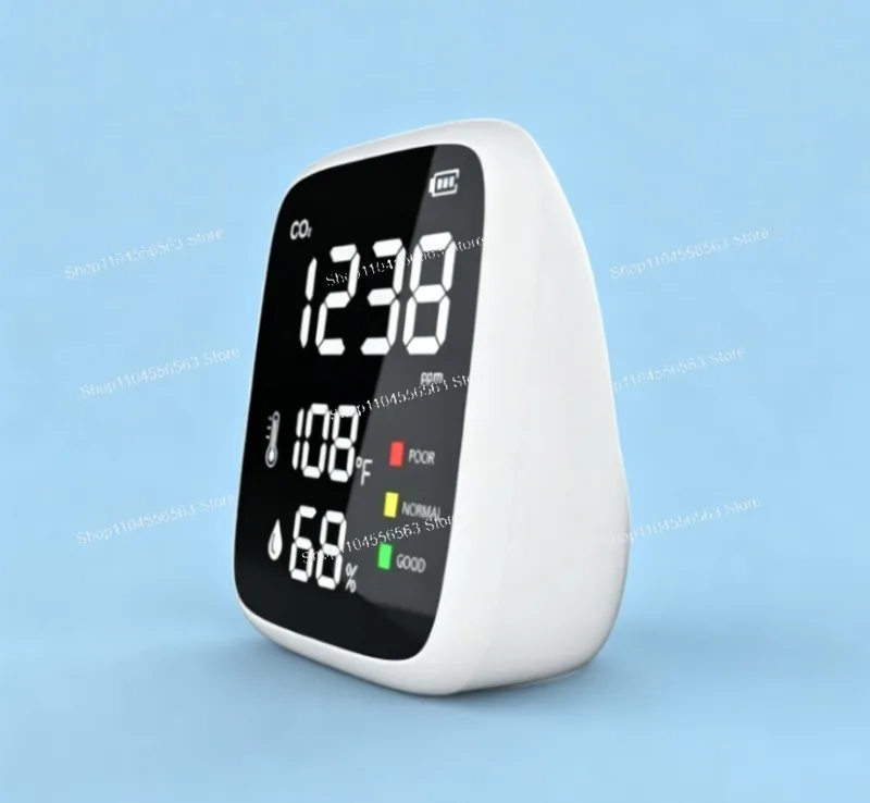 Mini CO2 Detector with Alarm Air Quality Monitor Carbon Dioxide Temperature Humidity LED Display