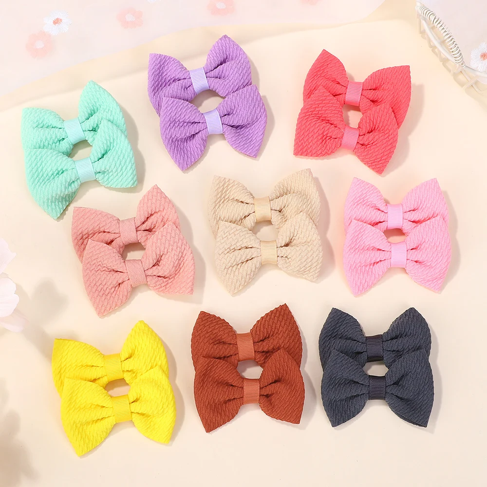 

40Pcs random color cute bows children hairclip sweet casual dress up for hairs barrette safety cloth clip does not harm the hair