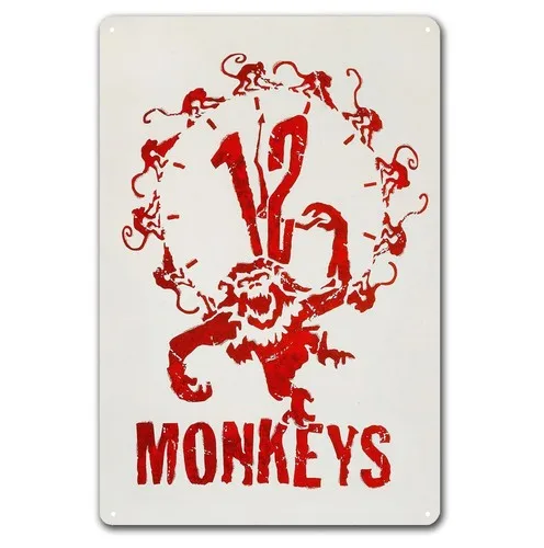 1w,12 Twelve Monkeys Bruce Willis Movie Metal Poster Tin Sign - 20x30cm Plate-aluminum