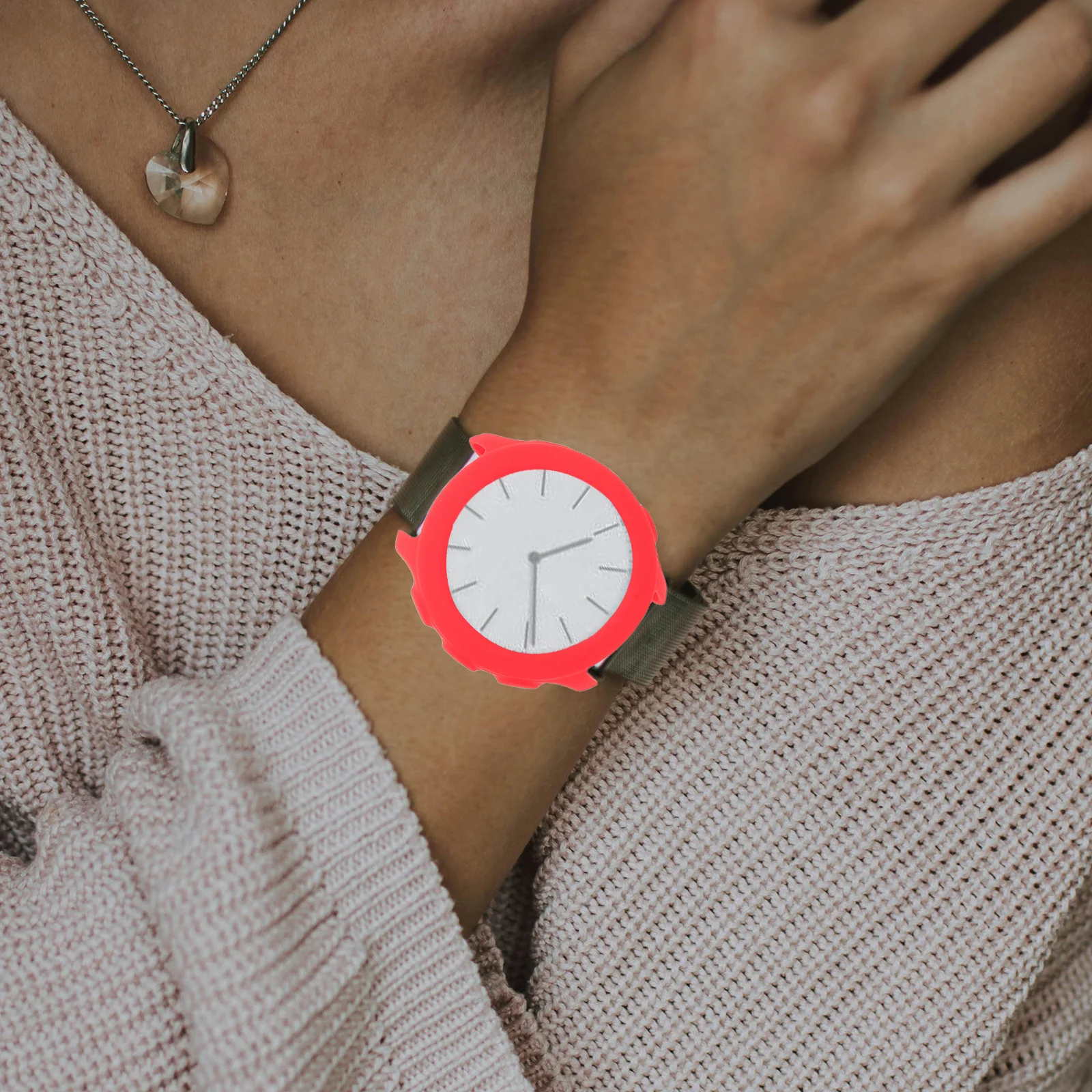 

8pcs Silicone Watch Case Protector For Forerunner 158 Red Soft Bumper Cover Full Protective Resistant