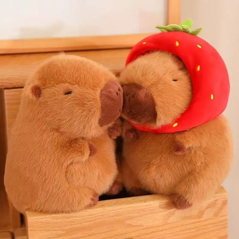 Capybara Plush Toy Simulation Capibara Cosplay Unicorn Dinosaur Dress Boba Bread Fruit Food Decor Birds Bubble Stuffed Animals