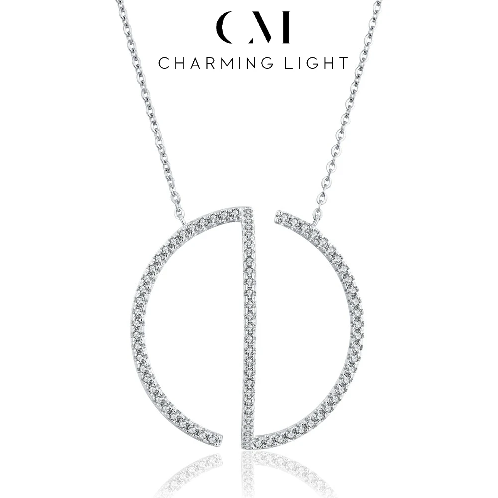 

CHARMING 2025 New Style Moissanite Necklace Diamond Pendant Round Cut 925 Sterling Silver For Women Girls Party Fine Jewelry