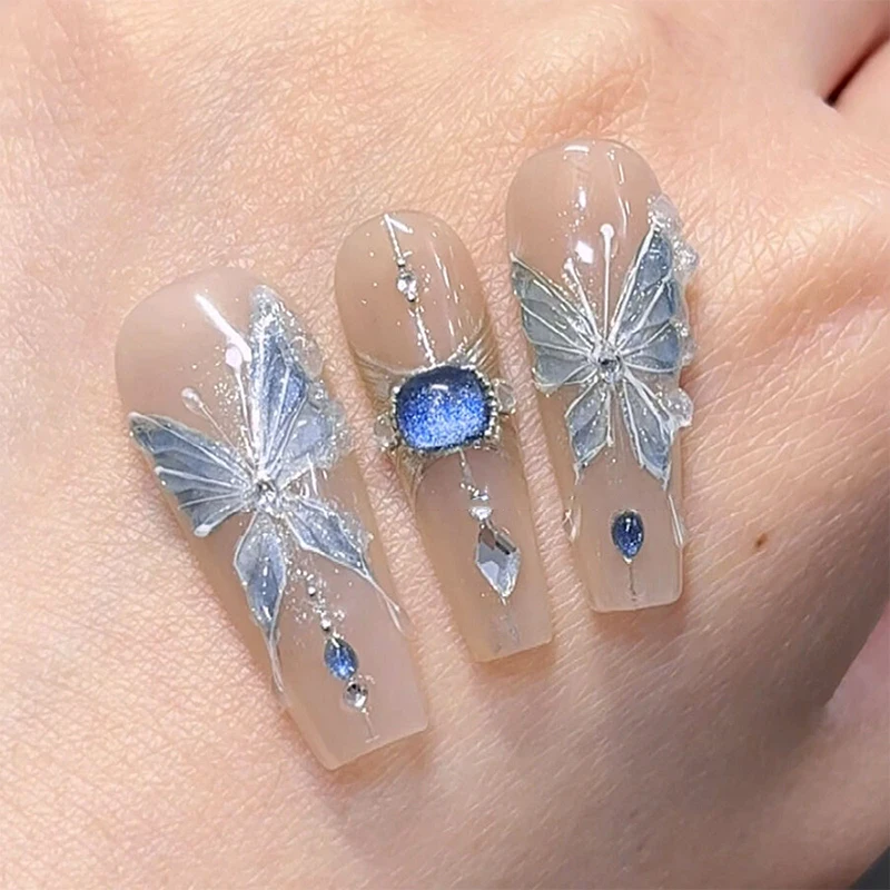 Autocollant pour ongles brillant en forme de papillon, autocollant stéréoscopique pour Salon d'art, bricolage, amateurs de Nail Art
