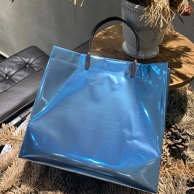 Sac fourre-tout laser en PVC, sac à main de stockage optique, emballage cadeau étanche, sac d'emballage en plastique pour vêtements et chaussures, sac à provisions à la mode