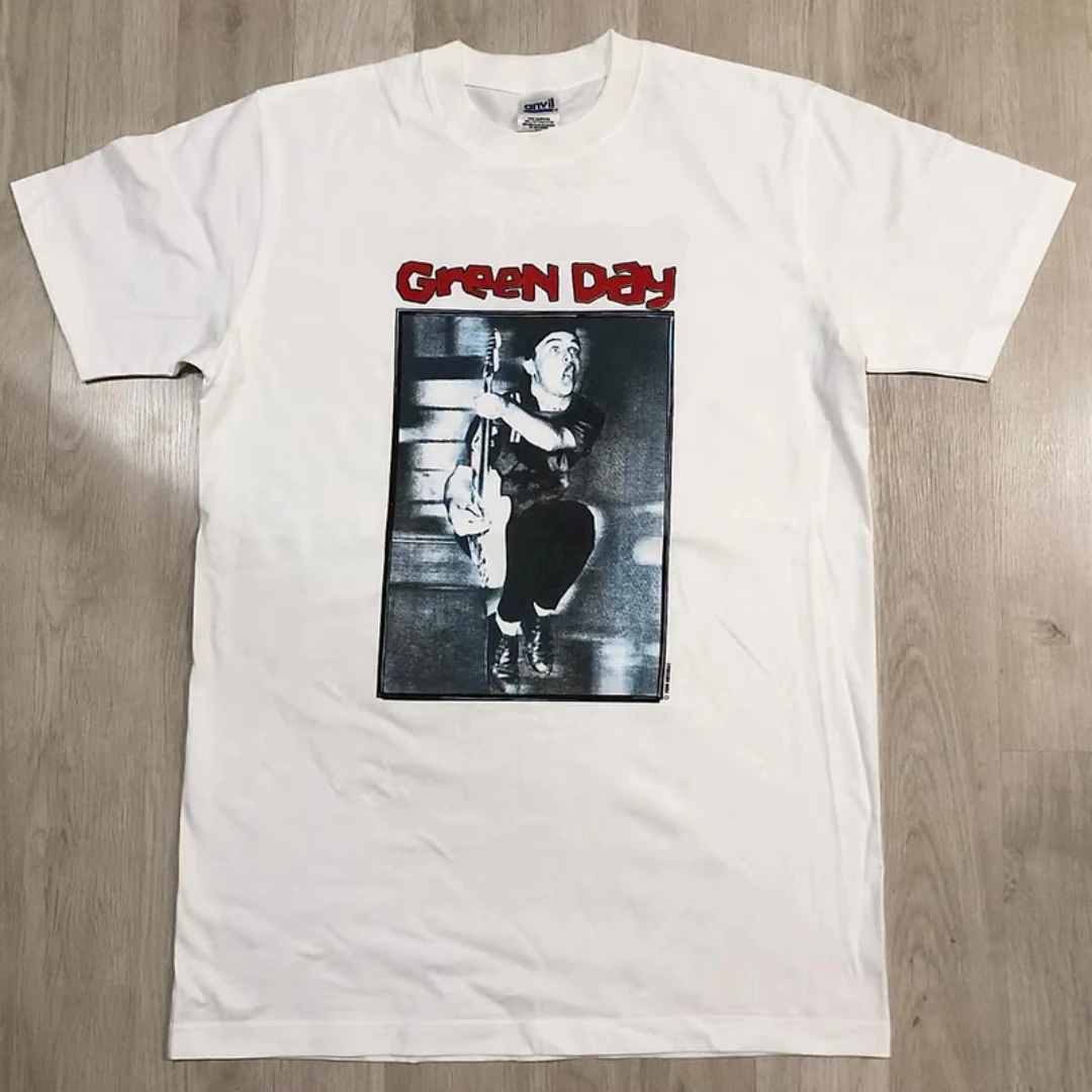 Green Day Punk Rock American Retro Vintage T-shirt Autumn Sports Pure Cotton Men's T-Shirt Children's Clothing Tee Y2k Woman