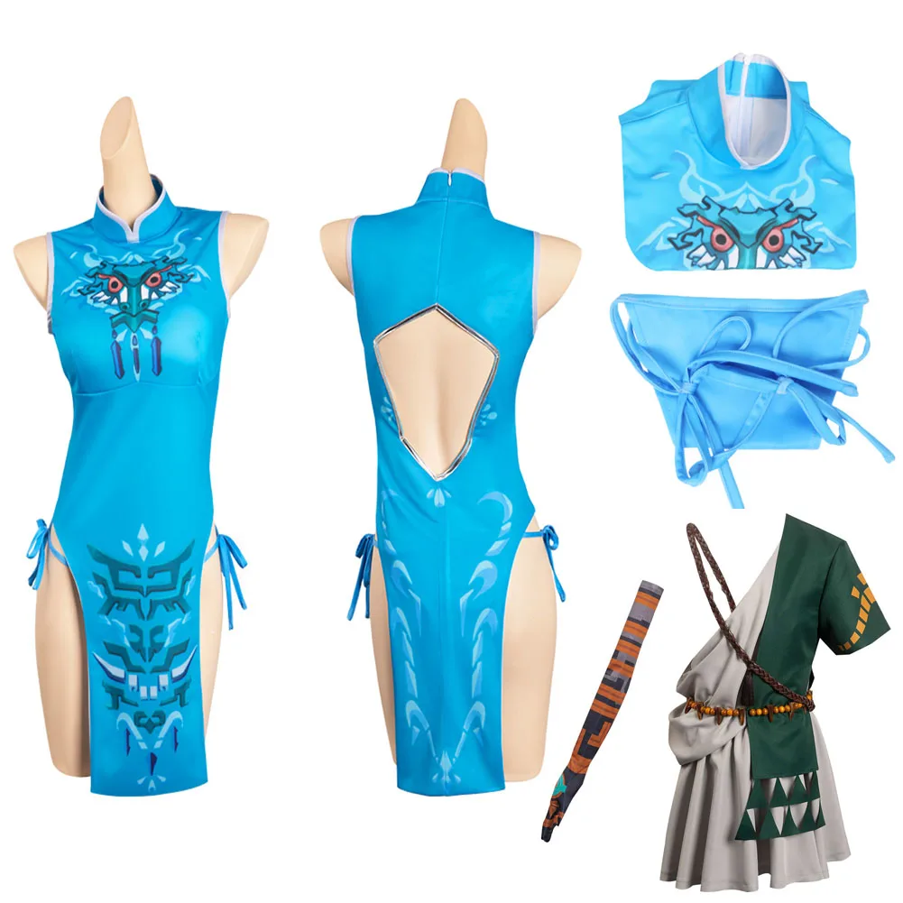 Anime Zeldar Game Tears of the Kingdom Link Swimsuit Cosplay Women Costume Sexy Swimwear For Girls Dress Halloween Disguise Suit