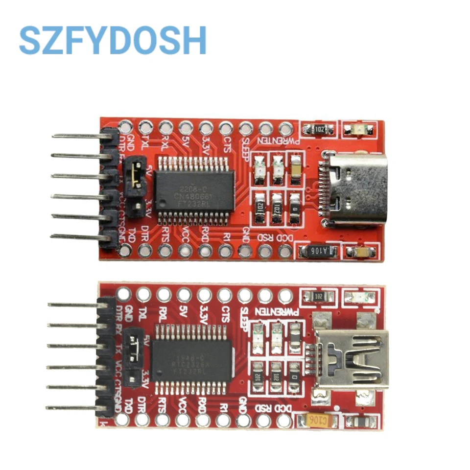 FT232RL FTDI USB 3.3V 5V a TTL Módulo adaptador serie FT232 Pro Mini USB a TTL 232