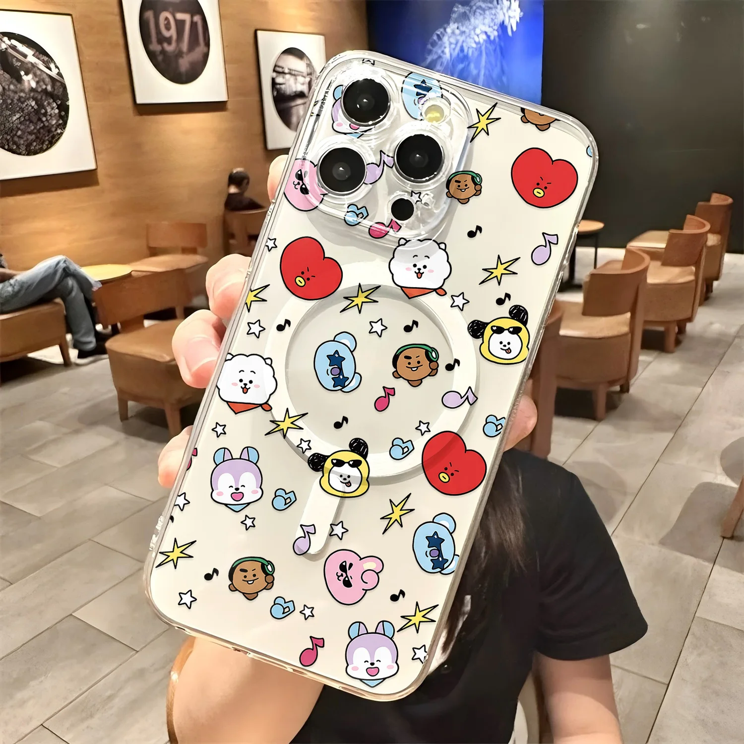 Cute B-BT21 Cartoon Hot New Magnetic Phone Case For IPhone 18 17 16 15 14 13 12 11 8 7 Air Plus Pro Max XR Soft Clear Tpu Cover - view 4