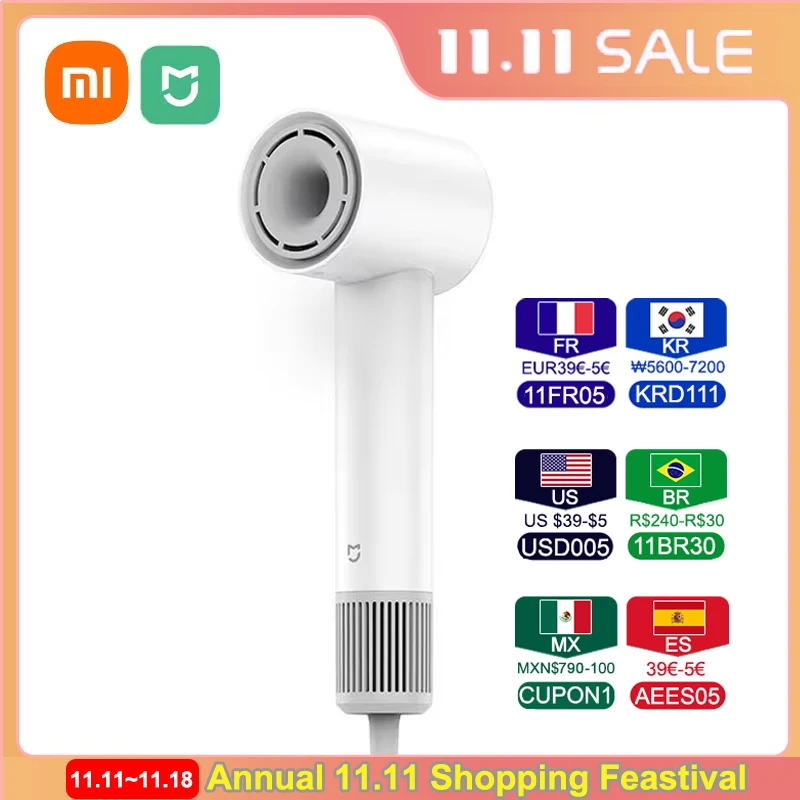 XIAOMI MIJIA  H501 SE High Speed Hair Dryer 62m/s Wind Speed Negative Ion Hair Care 110,000 Rpm Professional Dry 220V CN Version