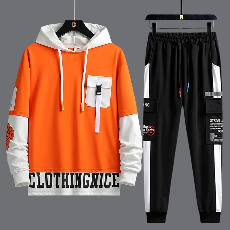 Fashion Men Tracksuit Streetwear Hoodie and Sweatpants Two Piece Set Male Hip Hop Style Outfit Set Sports Suit Trendy Mens Set