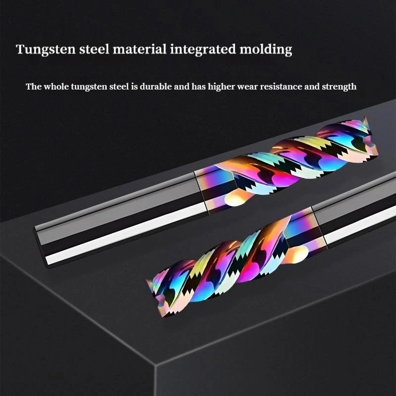 HRC55 Tungsten Carbide Milling Cutter 3 Flute End Mills 6 7 9mm For Aluminum Copper Plastic Router Bit