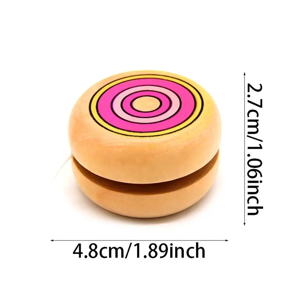 1/3pcs Random Color Circle Pattern Wooden Yoyo Portable Hand Spin Toy Classroom Reward Kid Favors YMY