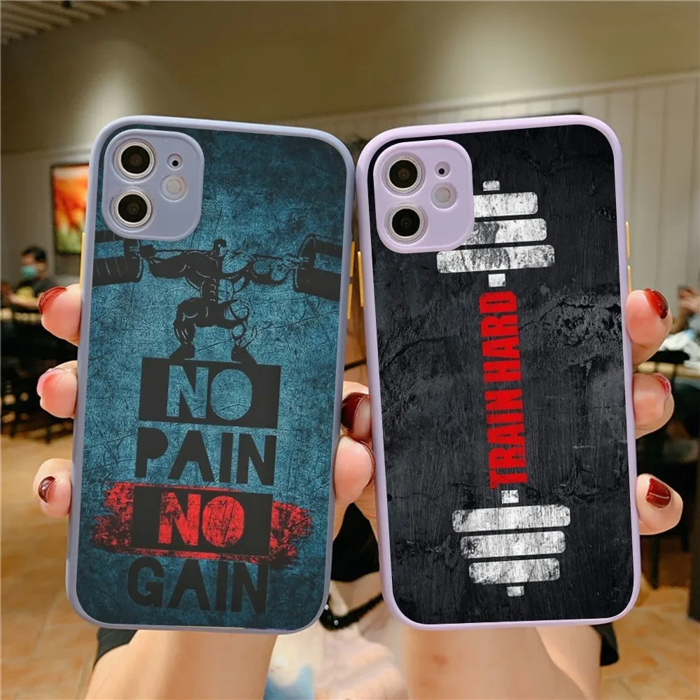 

Bodybuilding Gym Fitness Phone Case For IPhone 14 X XR XS 7 8 Plus 11 12 13 Pro MAX 13mini Matte Shockproof Case