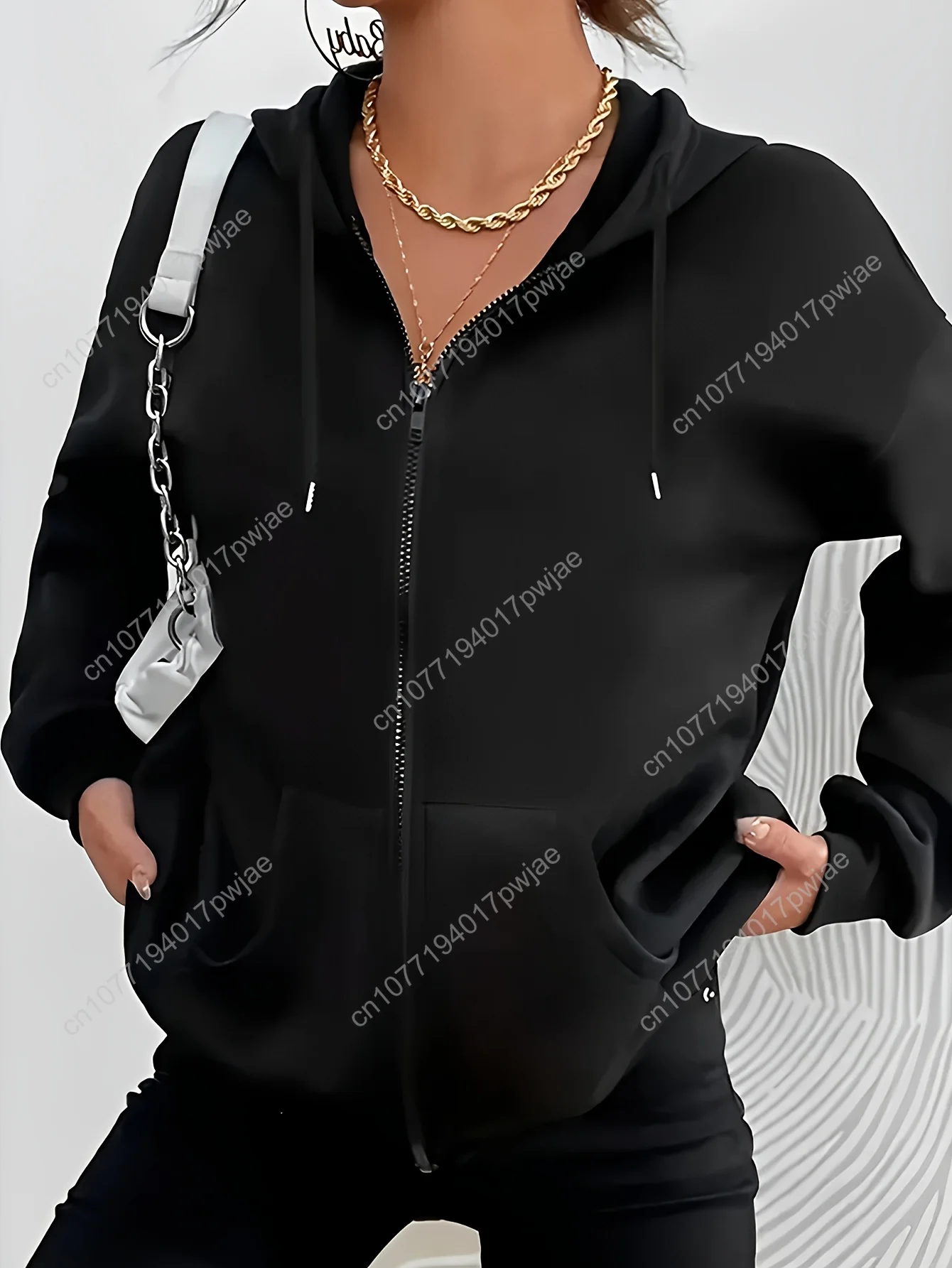 Y2K grafische hoodie met rits voor dames - Rock 'n' Roll Legend Never Die-ontwerp met rode lippen en sterren, zwart casual streetwear sweatshirt