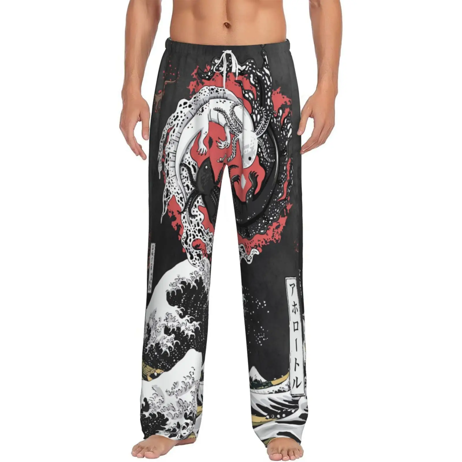

3D Japanese Anime Printed Loose Fit Men's Elastic Waist Sleep Home Pants Comfortable Casual Men's Sleep Pants
