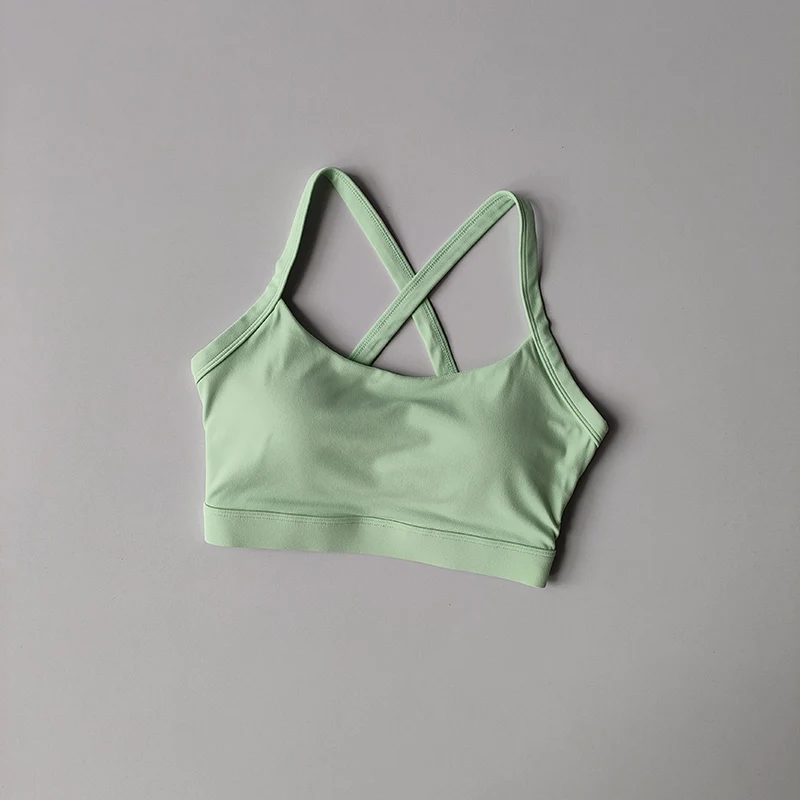 Sportunterwäsche für Frauen mit dünnen Trägern, schönem Rücken, stoßfestem Lauf-Yoga-Anzug, Weste, Pilates-Training, Fitness-BHs – Detail 13