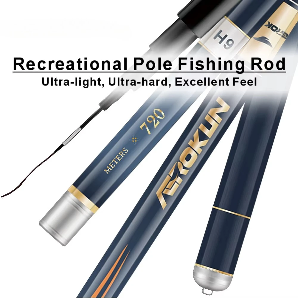 Carbon fiber telescopic fishing rod 7.2m freshwater hand rod, suitable for rivers and lakes fishing, Taiwanese style