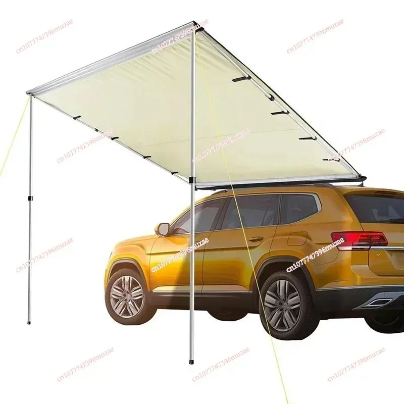 Car Side Awning Roof Retractable Canopy Car Side Account External Waterproof Sunshade for Outdoor Off-Road Expansion 1.6x2.5m