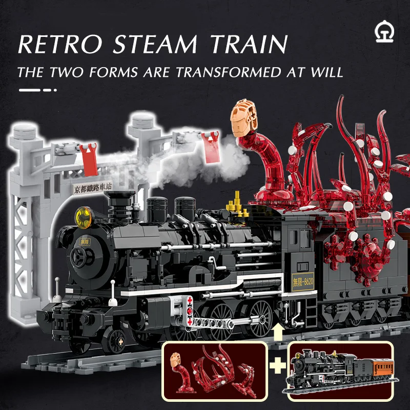 MOC Creative High-Tech City Train Demon Slayer Mugen Train Model Building Block Bricks DIY Toys for Children Christmas Gifts