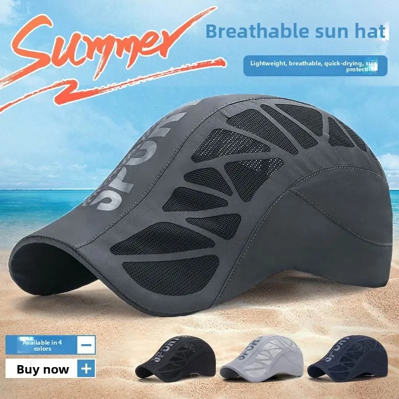 men's-summer-thin-beret-cap-fishing-sport-sun-protection-breathable-duckbill-hat-lightweight-coffee-pot-accessories