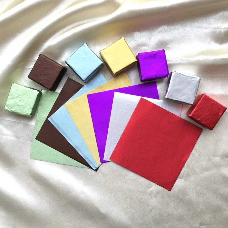 

1000 шт. 10x10 см, обертка из фольги с алмазным тиснением для шоколадных капель, упаковка, кондитерская фольга без бумажной подкладки, 1000 шт.