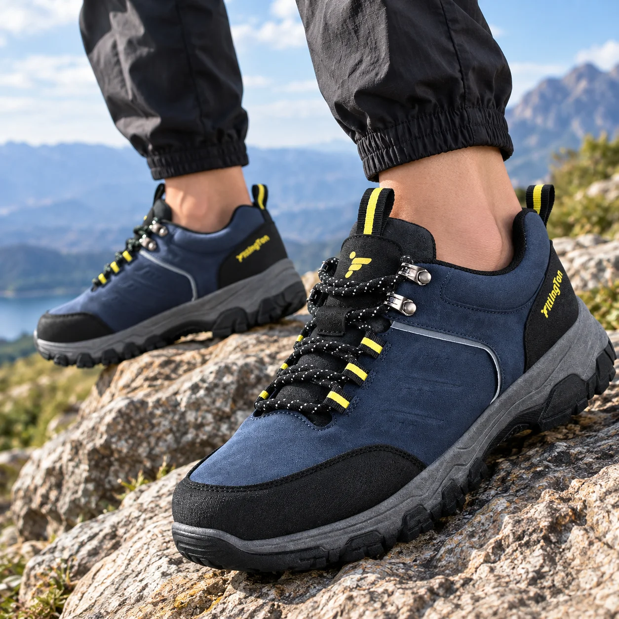 Fitville Men'S Hiking Shoes Outdoor Mountaineering Sports Shoe Cushioning Non-Slip Lightweight Strong Grip Casual Sneakers