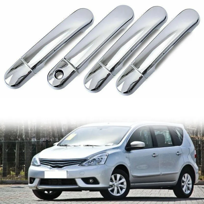 8Pcs/Set Chrome Door Handle Cover Trim for Nissan Versa Tiida Latio 2007-12 LIVINA 2009-13 Car Styling